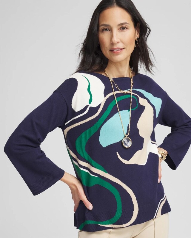 Wildflower Intarsia Pullover - image 1